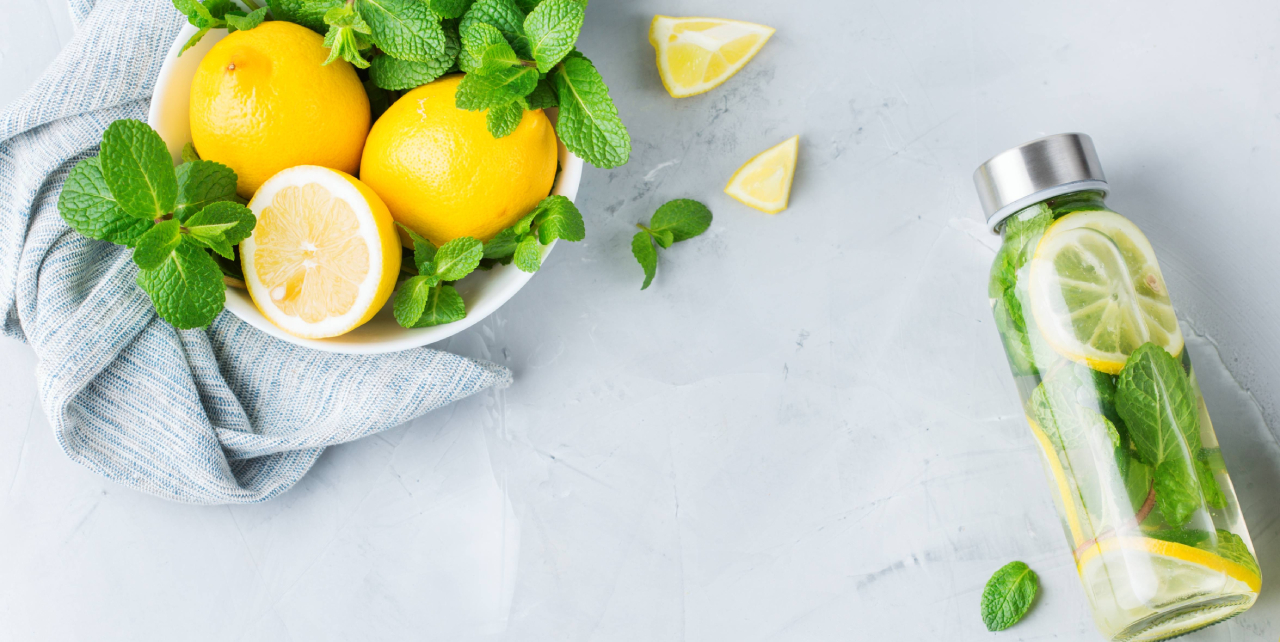 lemon, mint, and detox water on table | Integrative Therapeutics